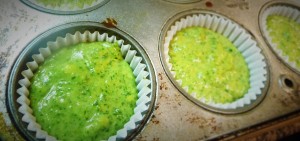 Green Muffins Baking